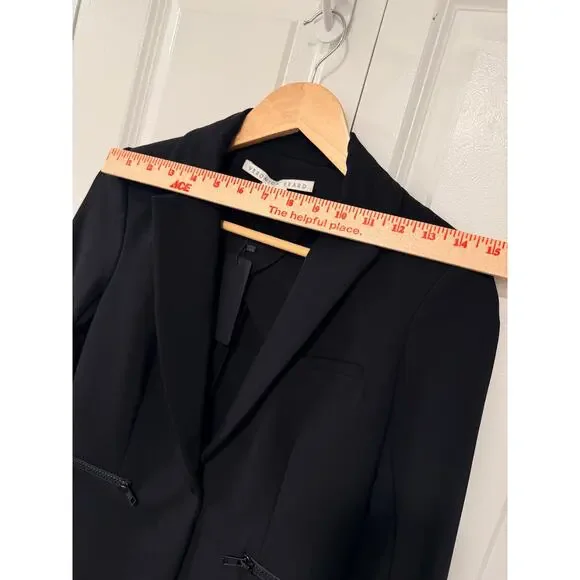 Veronica Beard 0 Core Schoolboy $645 Scuba Blazer Dickey Jacket Fitted Black NWT - Picture 8 of 16